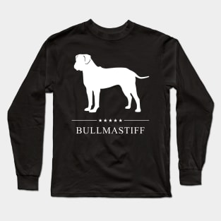 Bullmastiff Dog White Silhouette Long Sleeve T-Shirt